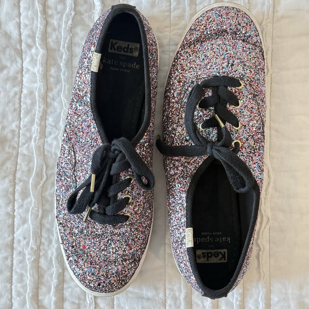 Kate Spade Sperry Shoes Women 7.5 Indie Glitter Shoes Retro Prep Purple Glamour
